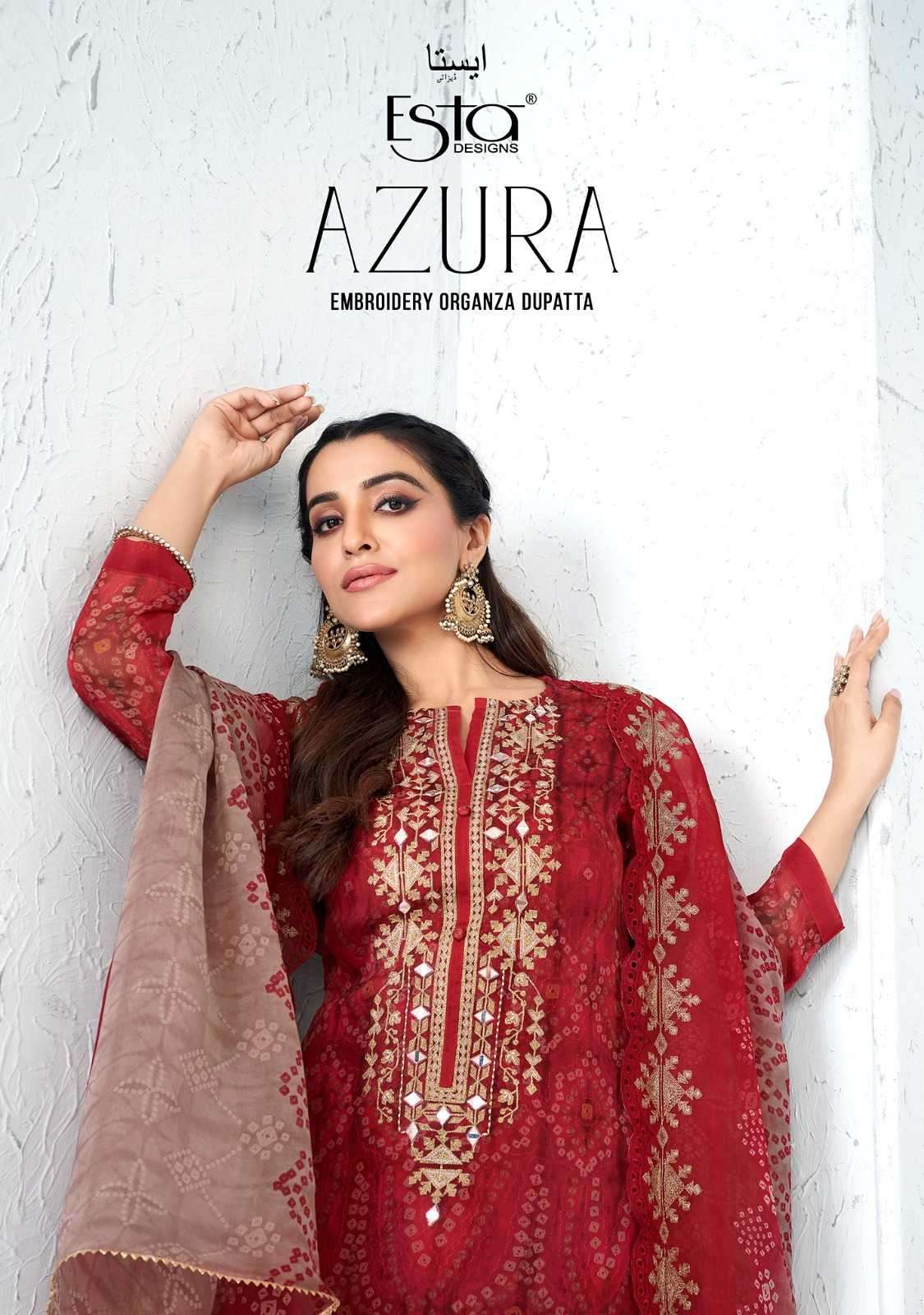 esta designs azura series 101-106 organza silk suit 