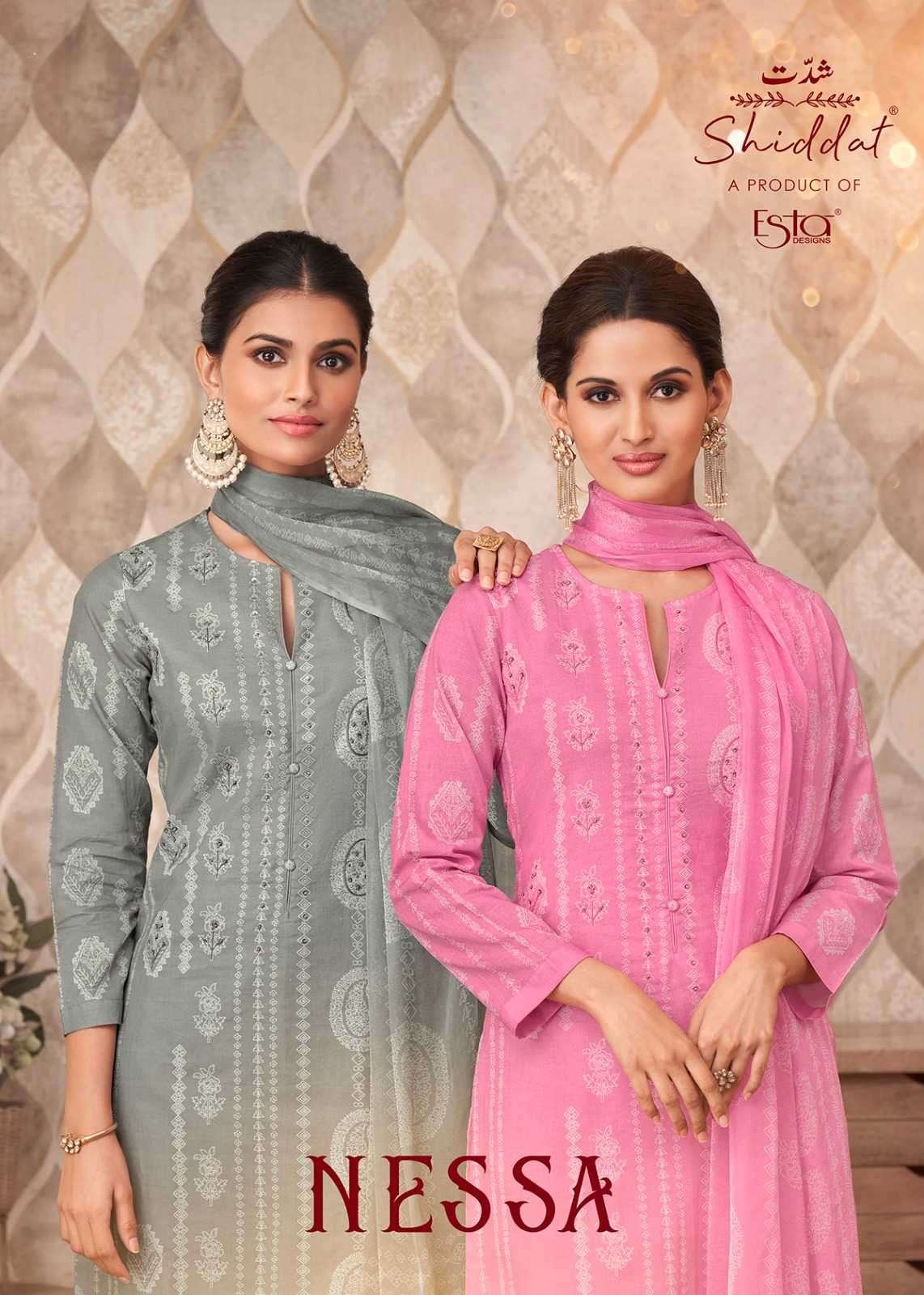 esta shiddat nessa series 101-110 cotton cambric suit 