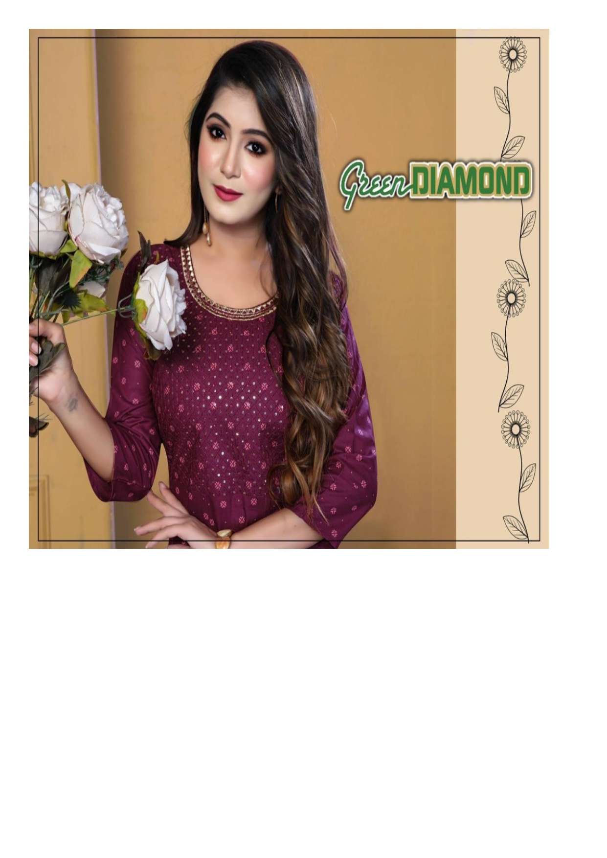 fashion talk green diamond vol 1 series 6001-6006 pure rayon kurti 