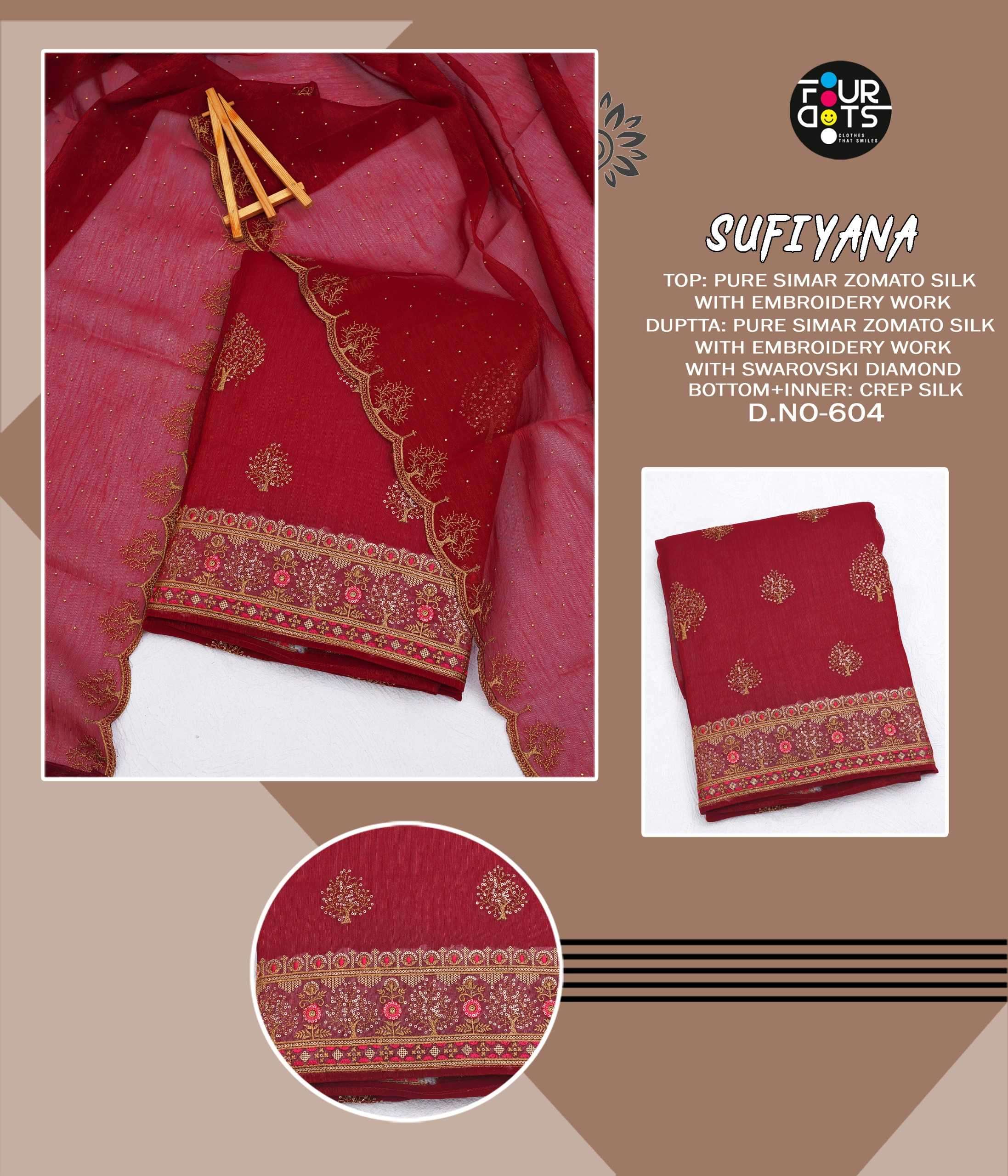 fourdots sufiyana Pure Simar Zomato Silk suit