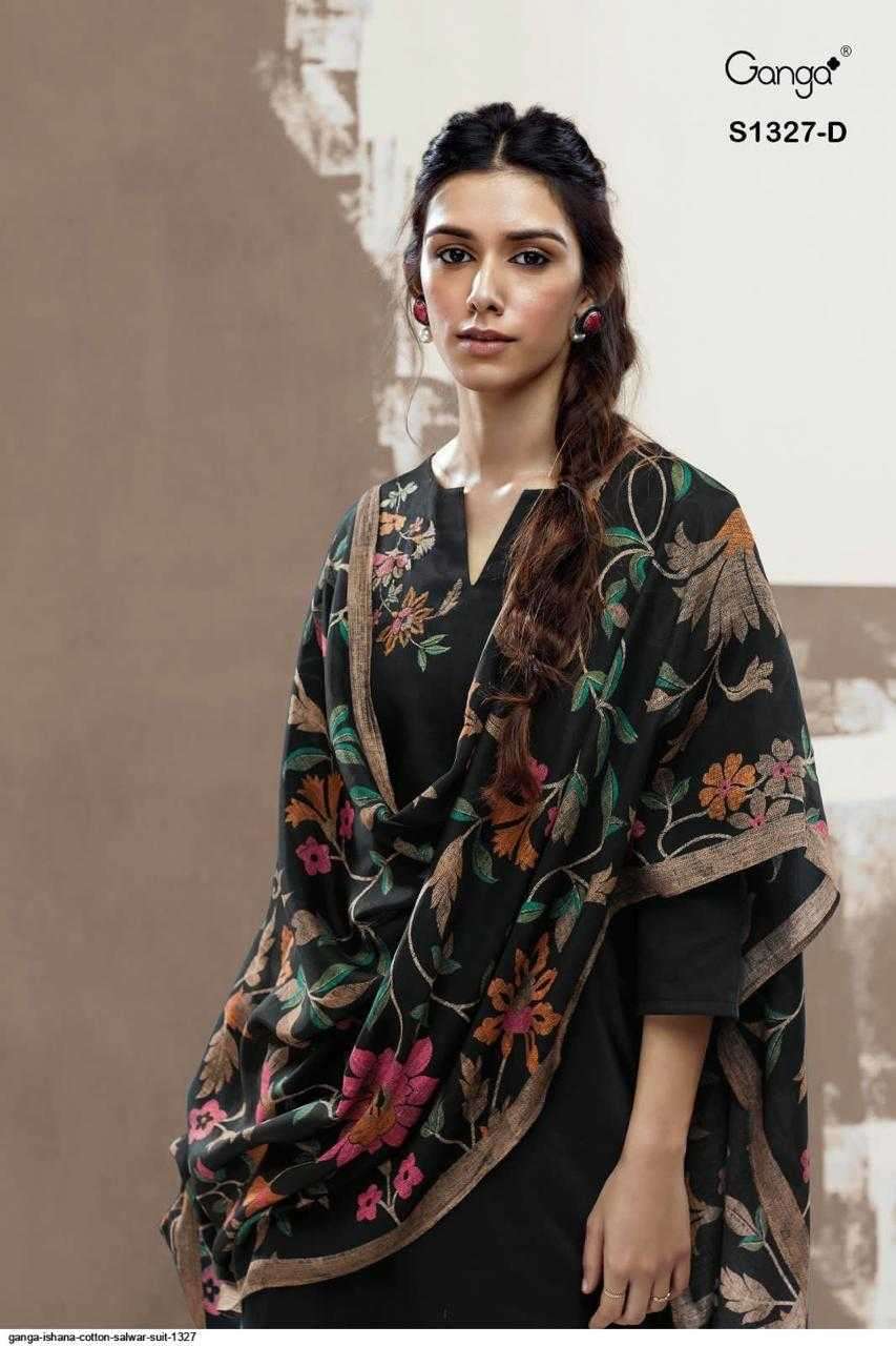 ganga ishana 1327 abcd premium cotton satin suit 