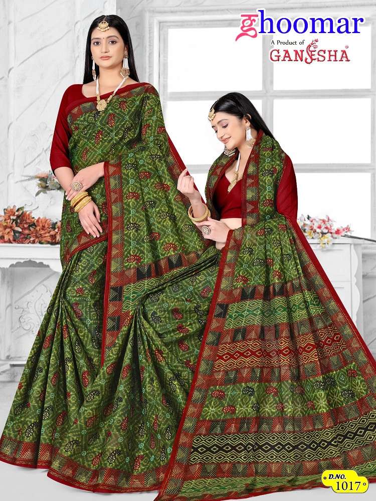 Ghoomar Ganesha Vol-1 series 1008-1017 heavy cotton saree