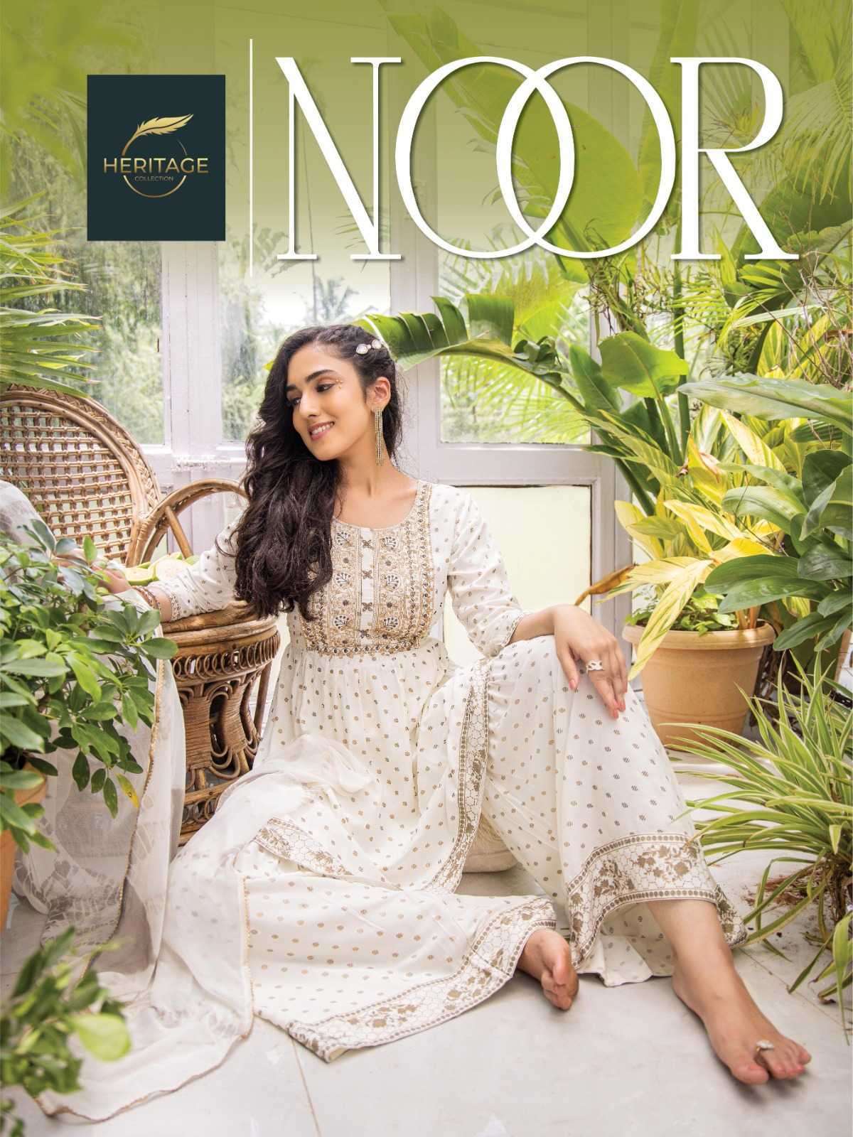 heritage noor nx series 101-105 rayon slub sharara readymade suit 