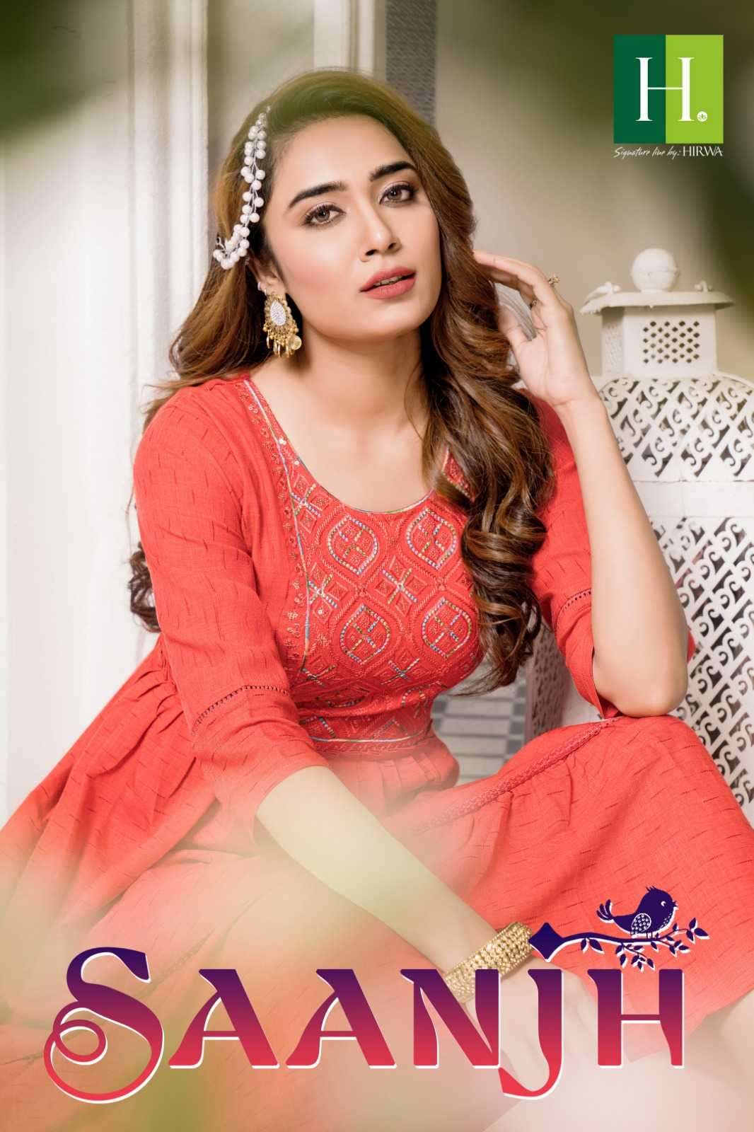 hirwa saanjh series 101-107 Heavy Viscose Rayon kurti