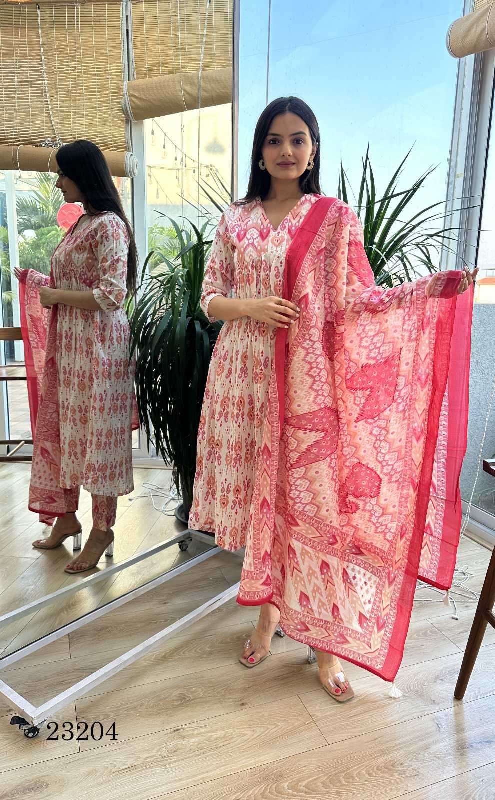 indira apparel 23204 Pure Cambric with Inner in Yoke readymade suit