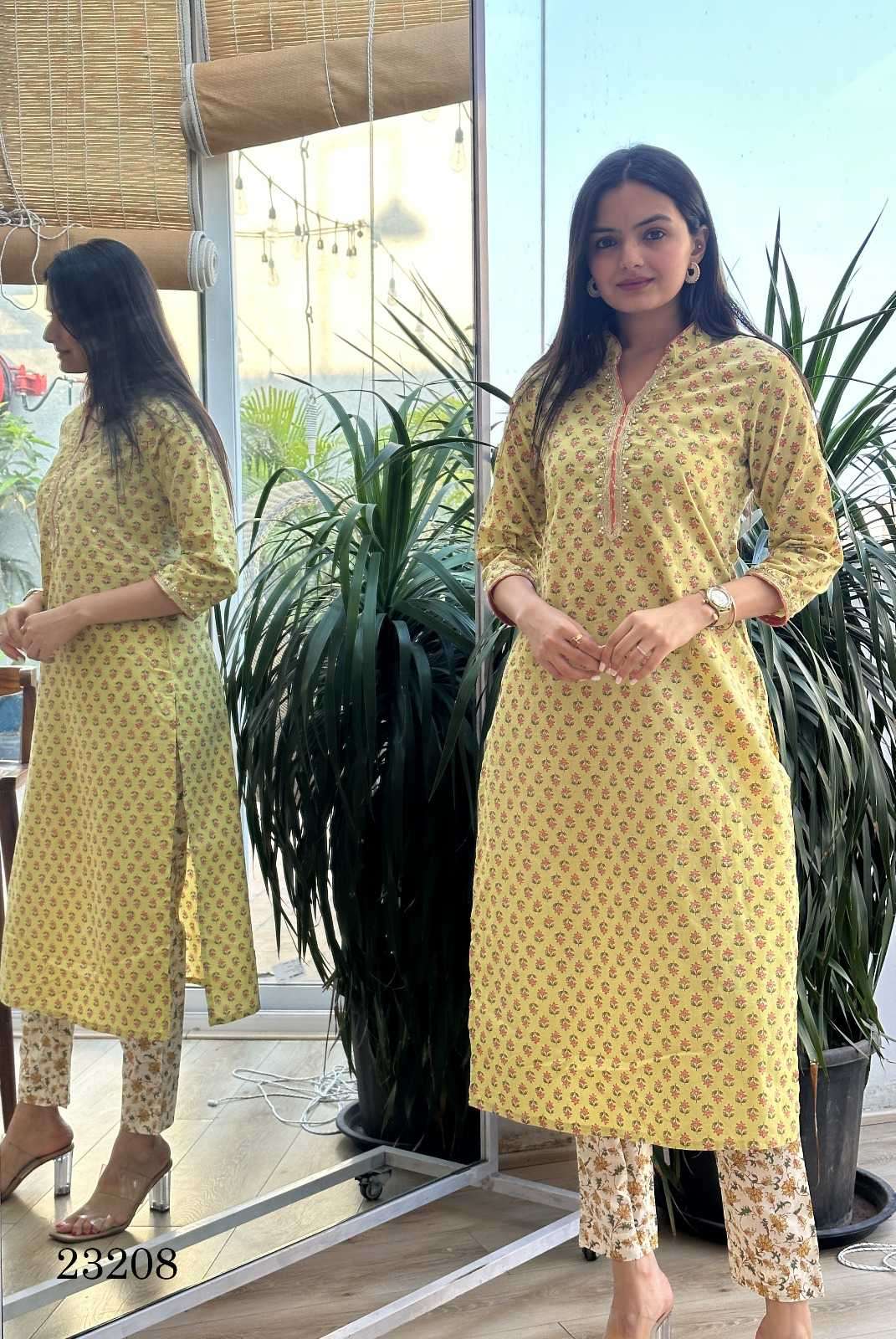 indira apparel 23208 Cambric Cotton kurti with pant 