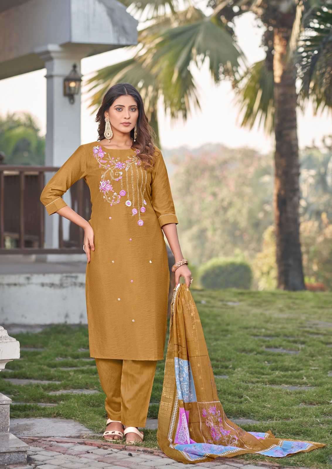 kalaroop kajree janki viscose fabric with hand work readymade suit