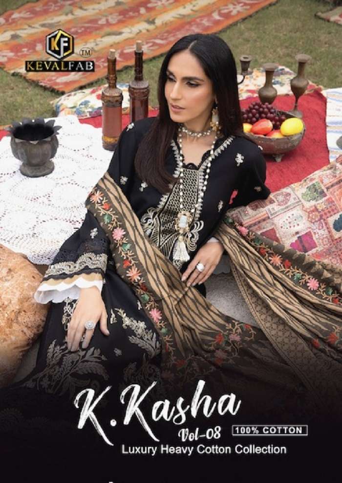 Keval K Kasha Vol-8 series 8001-8006 Pure Cotton Printed suit