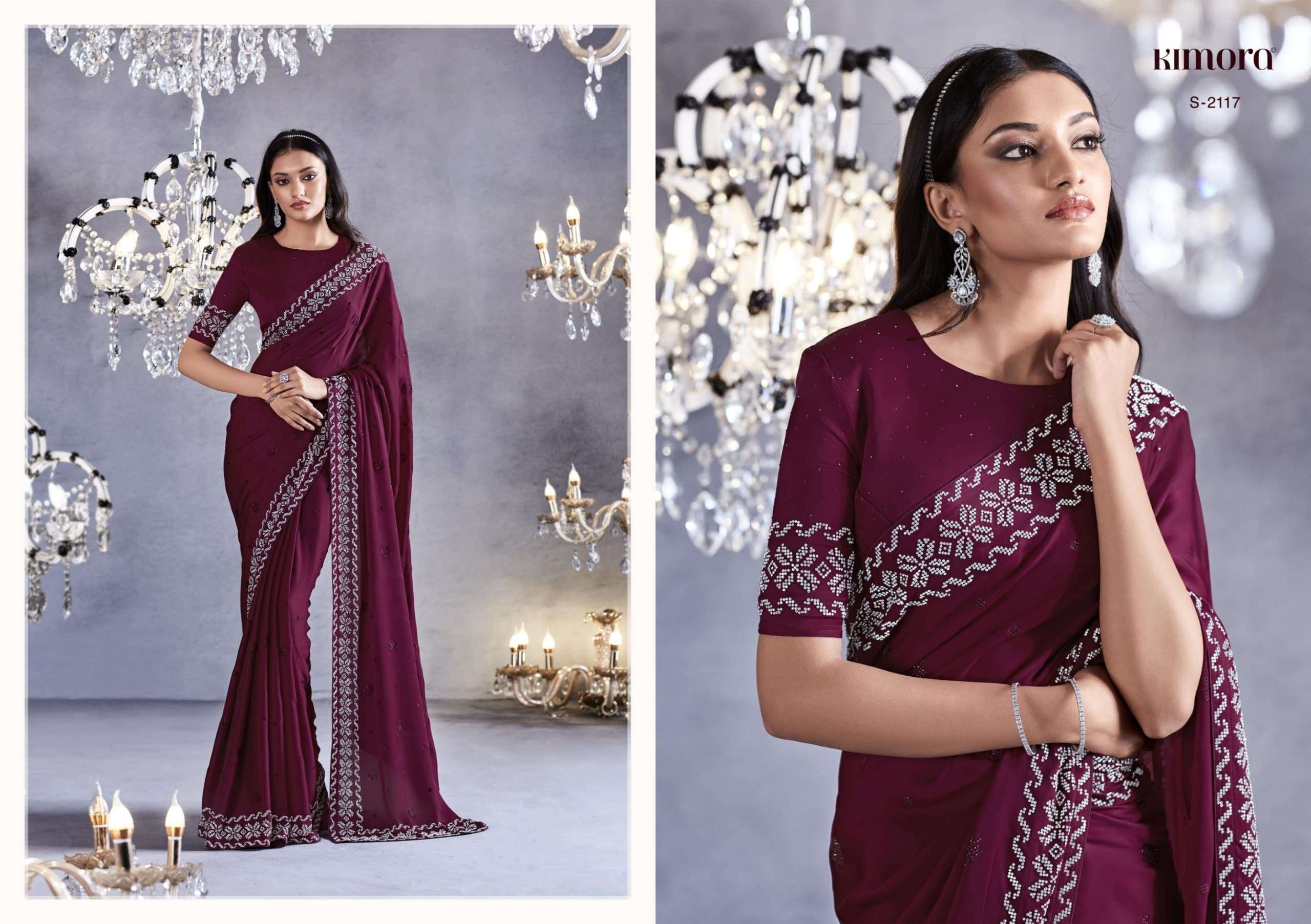 kimora zarkan designer pure satin viscose saree