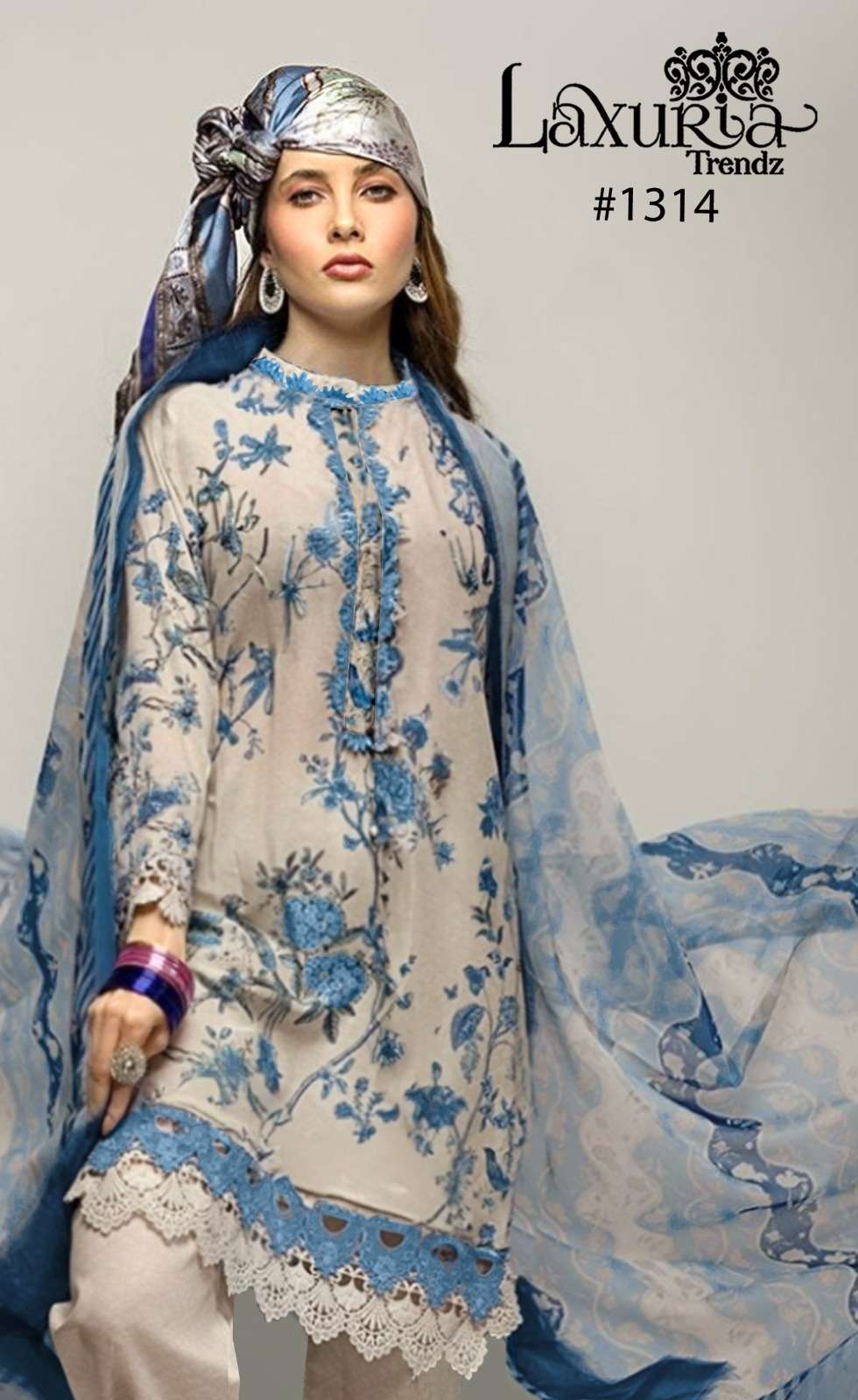 laxuria 1314 Maslin digital print readymade suit 