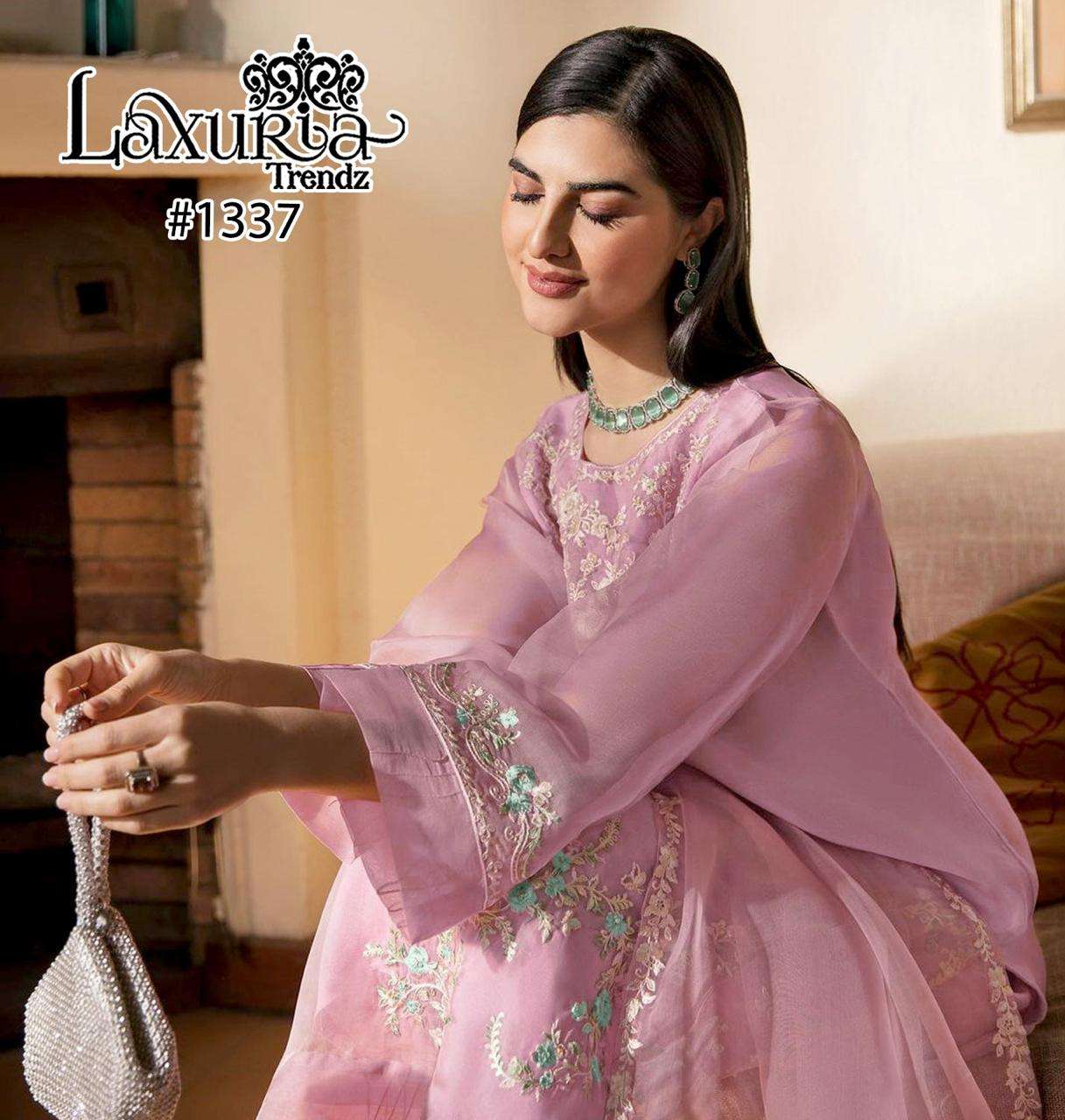 laxuria 1337 designer organza readymade suit 