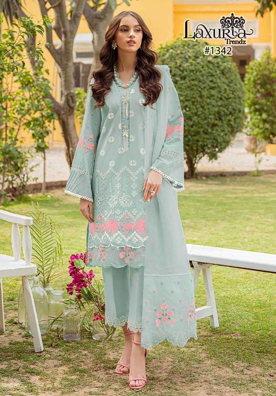 laxuria 1342 Fox Georgette Tunic Heavy Embroidery Kurti 