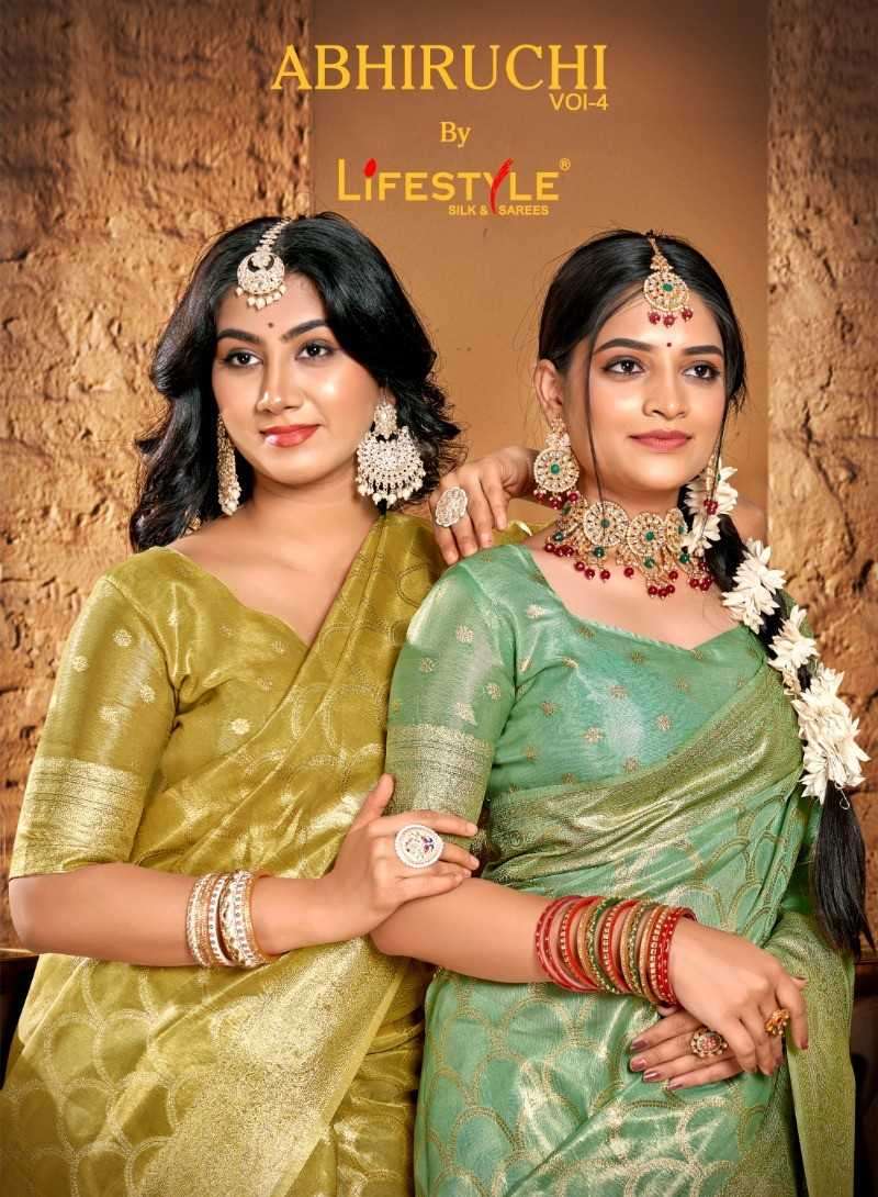 lifestyle abhiruchi vol 4 series 22581-22584 fancy saree