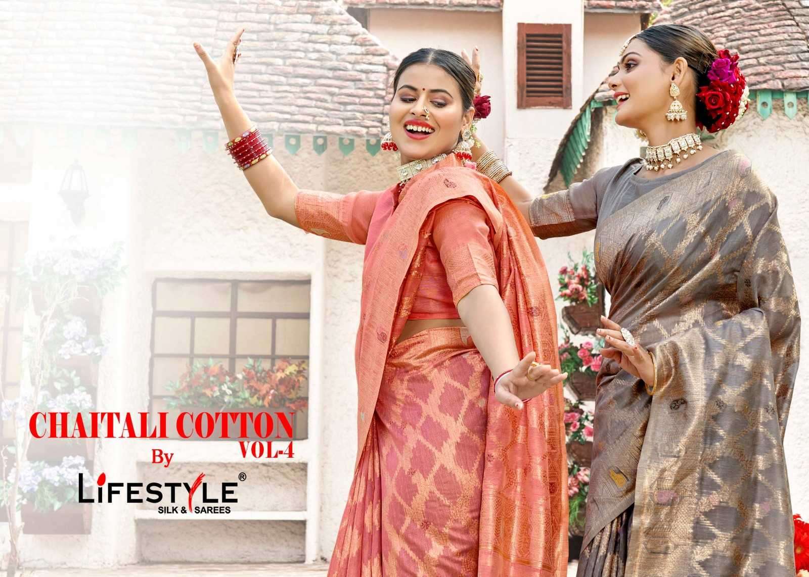 lifestyle chaitali cotton vol 4 series 24091-24094 silk saree