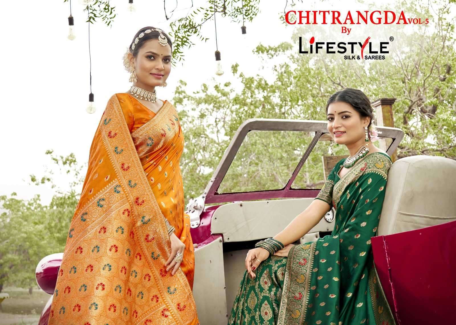 lifestyle chitrangda vol 5 series 24251-24254 silk saree