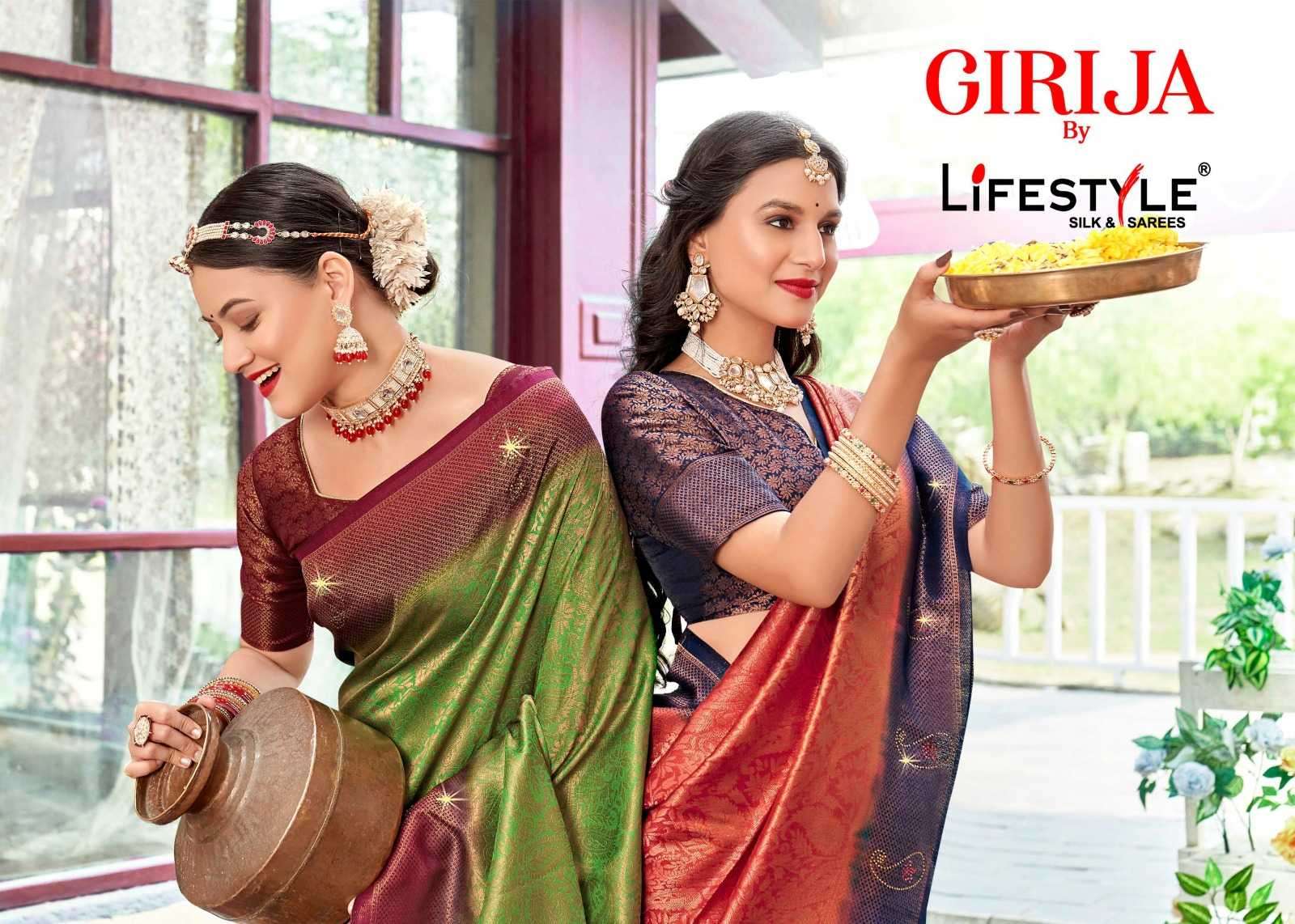 lifestyle girija vol 1 series 24621-24624 fancy silk saree