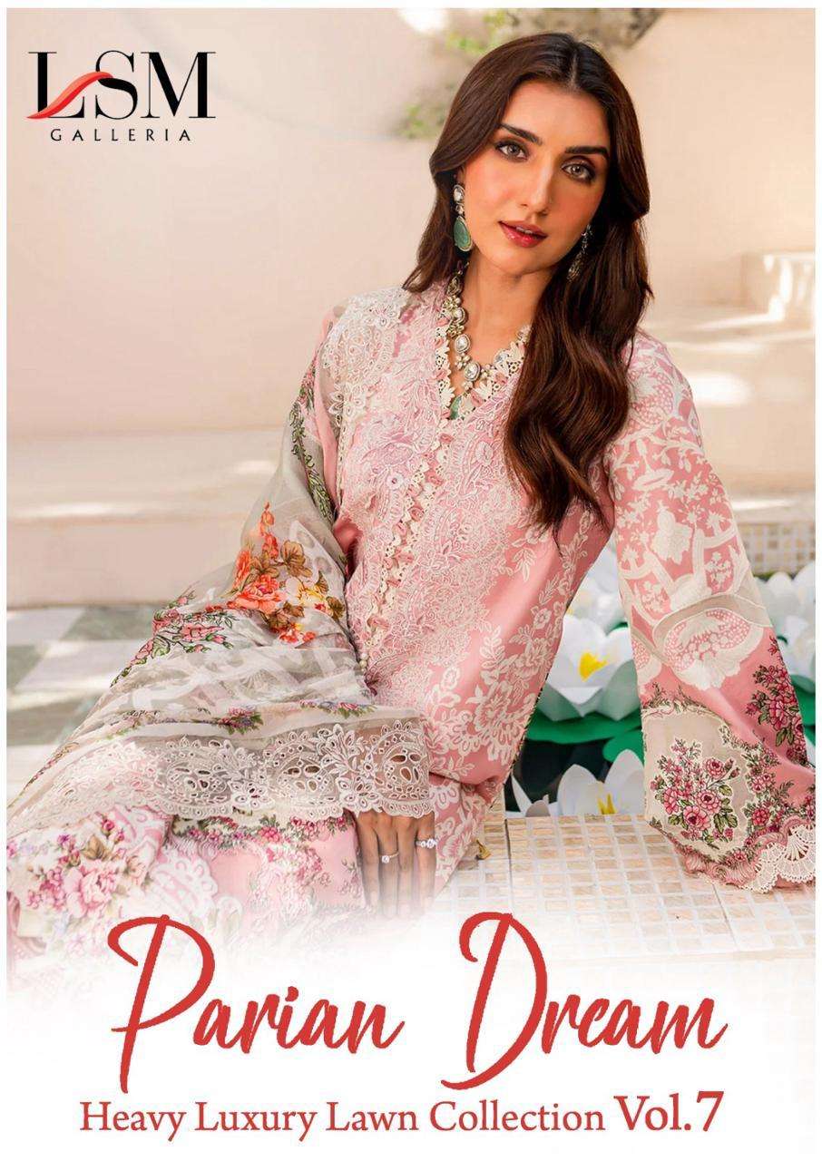 LSM GALLERIA PARIAN DREAM HEAVY LUXURY LAWN COLLECTION VOL 7 heavy lawn suit