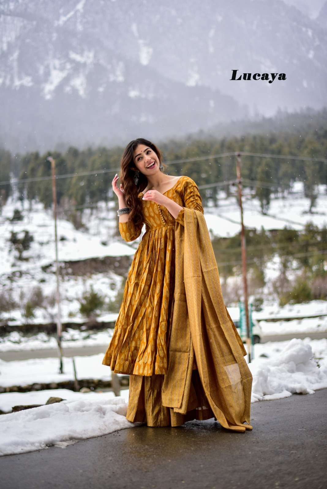 LUCAYA VOL-15 designer Pure Maslin with heavy digital print suit