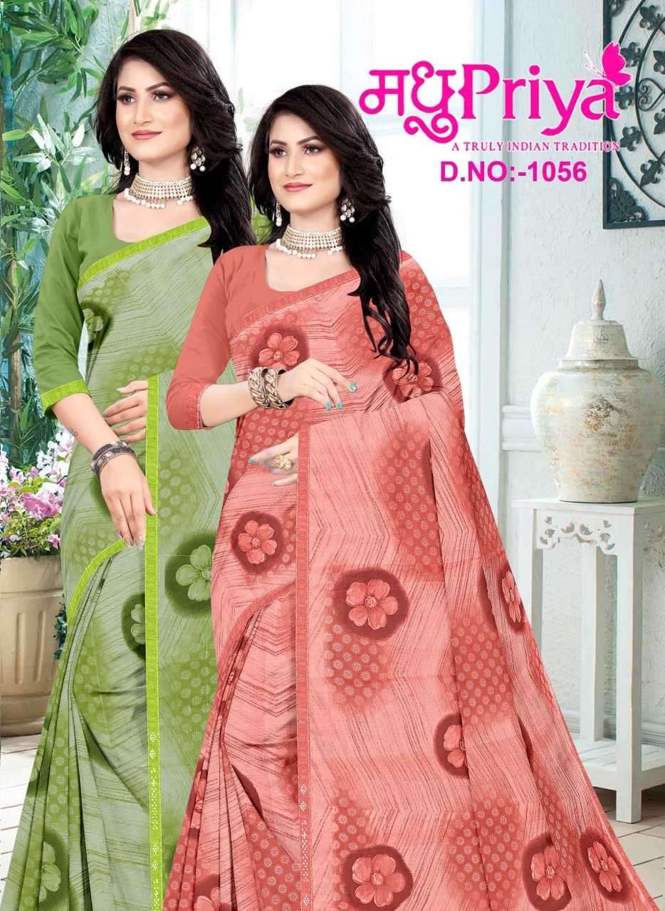 madhupriya kulfi 1056 series 1001-1008 chiffon saree