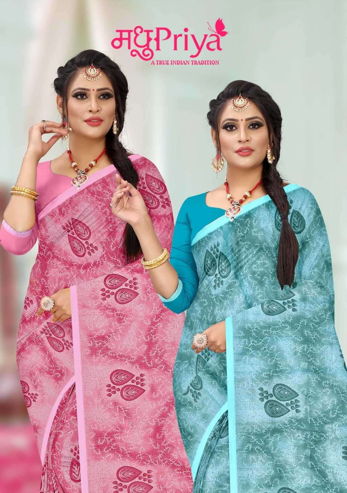 madhupriya kulfi 1063 series 4001-4008 chiffon saree
