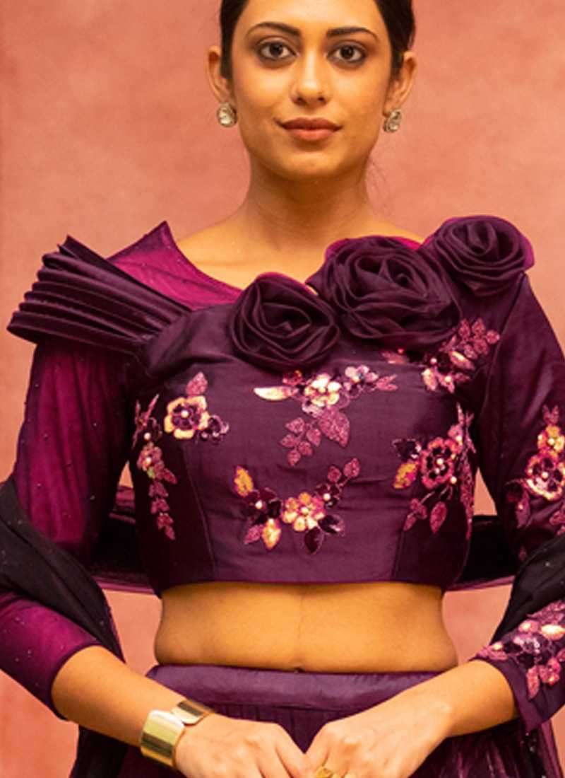 mahotsav denzy garlish lahenga series 1224-1225 satin lehenga