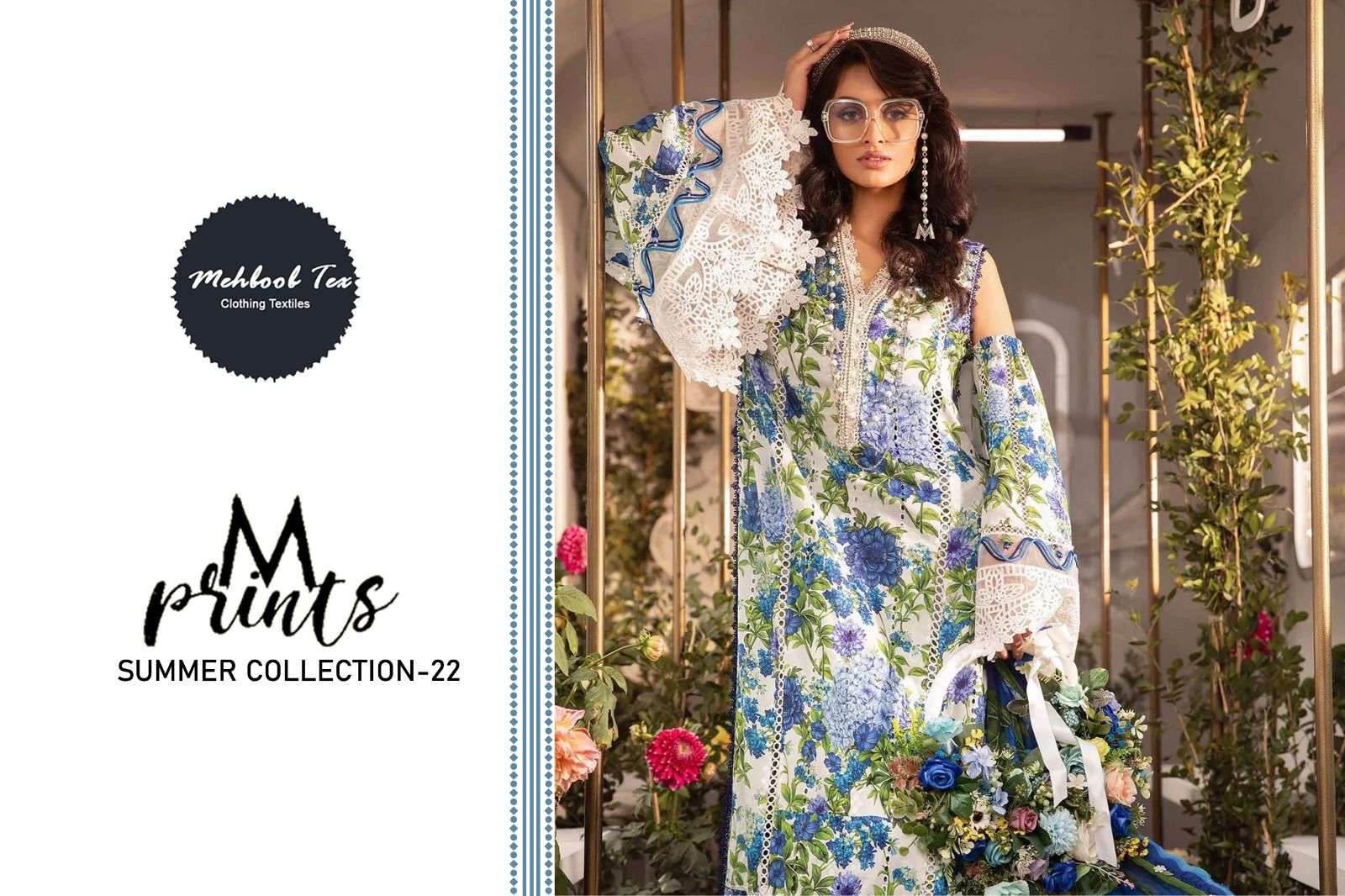 Mariab Mprint Spring Summer 22 BY Mehbbob tex D. NO :-1300 Pure cotton suit 