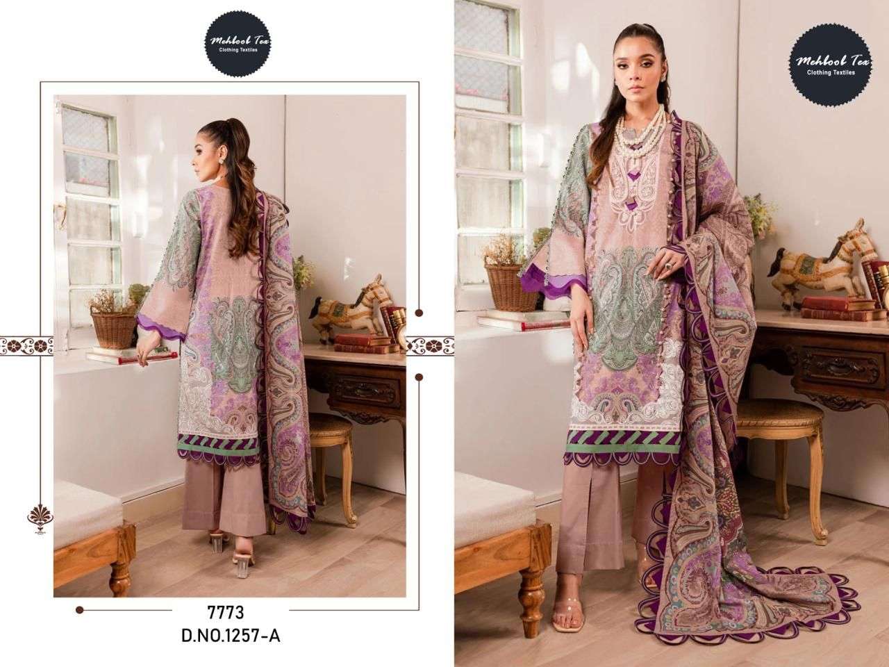 mehboob tex 1256-1257 designer pure cotton suit 