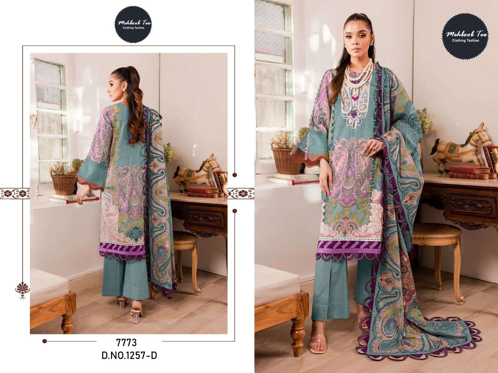 mehboob tex 1256 B  -1257 D designer pure cotton suit 