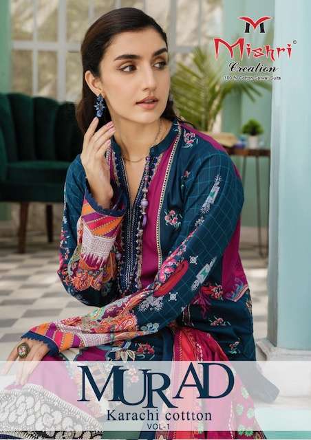 Mishri murad vol-1 series 1001-1006 heavy cotton suit 