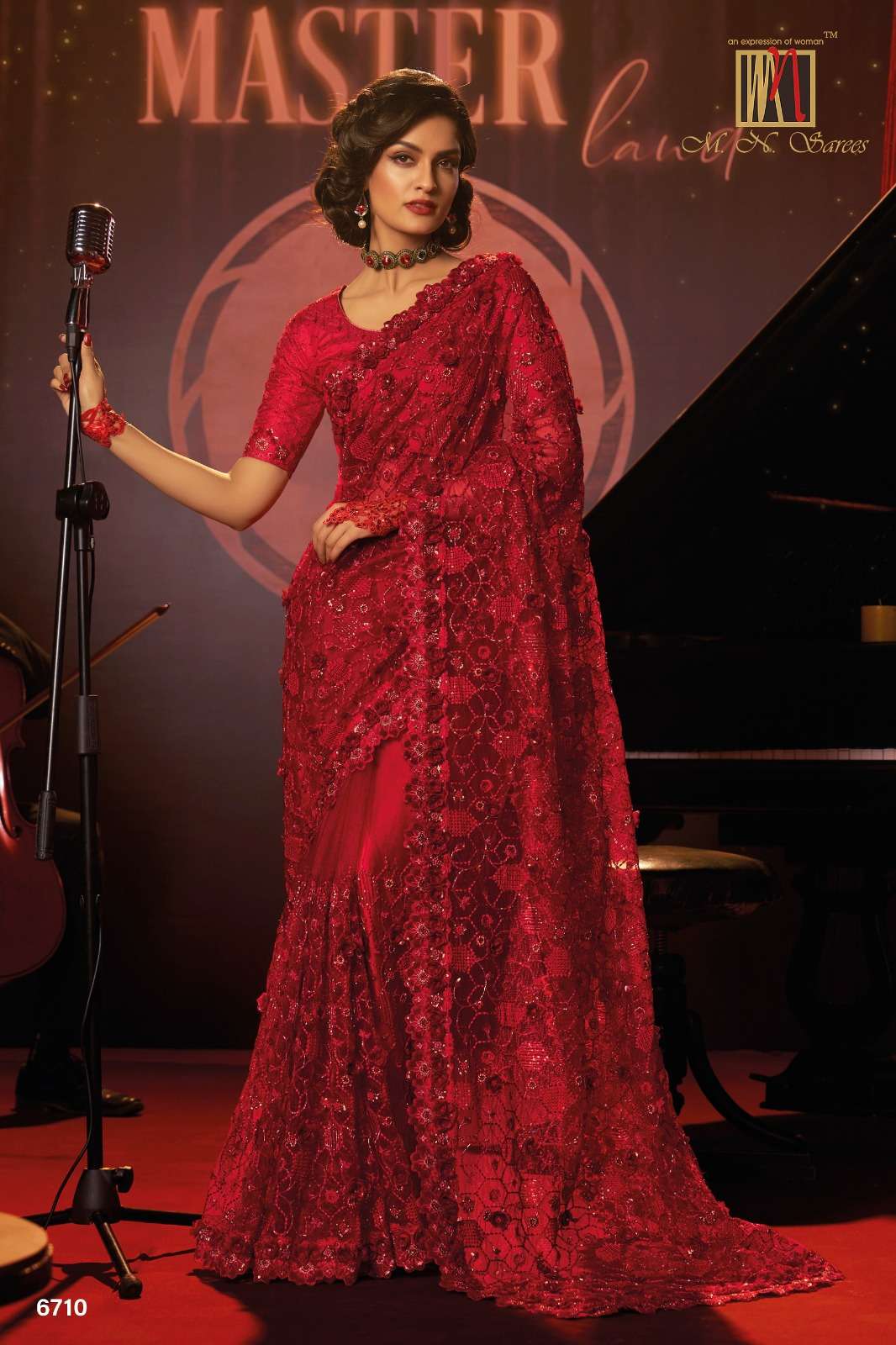 mn swarovski vol 6 designer net saree s