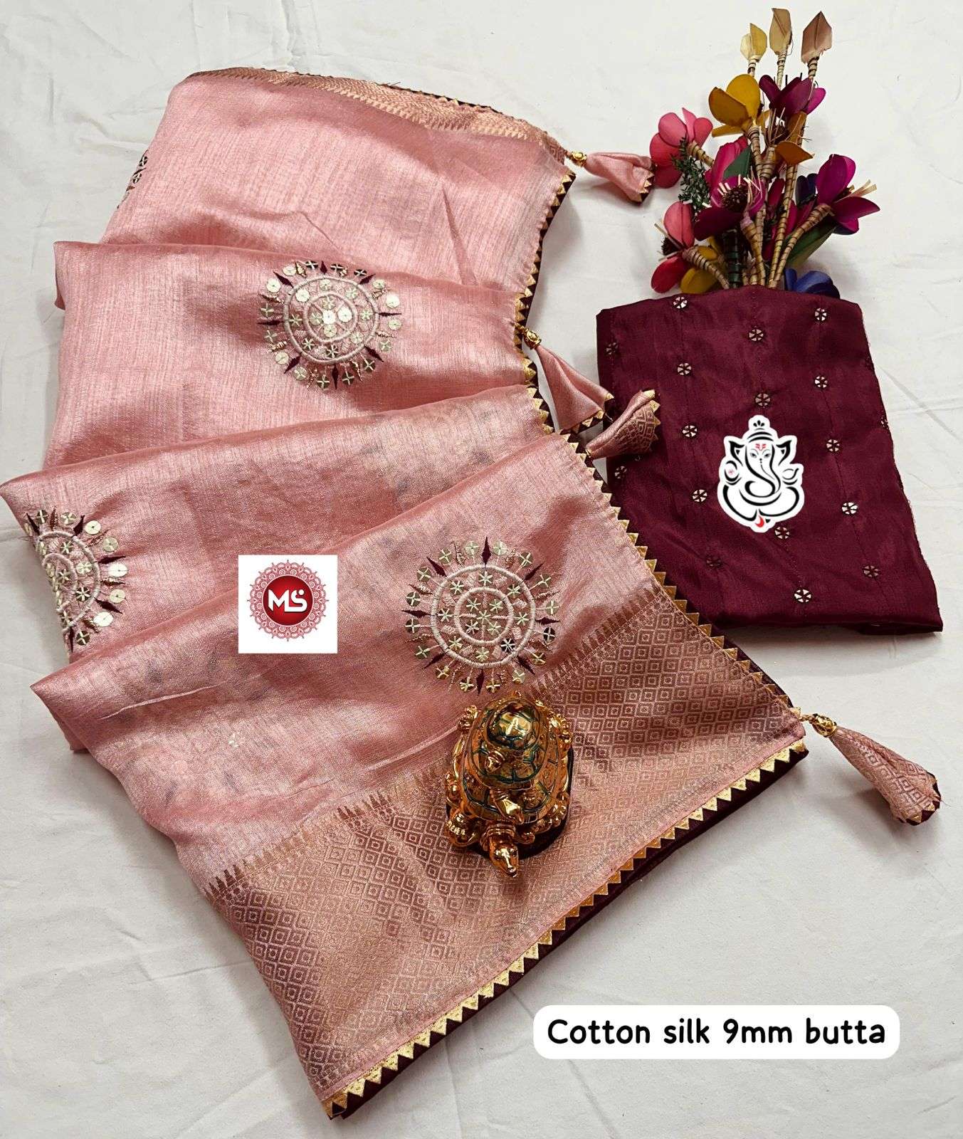 MS new pure soft cotton heavy cristel border saree