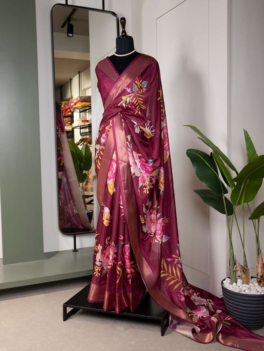non saree designer dola silk fancy printed saree