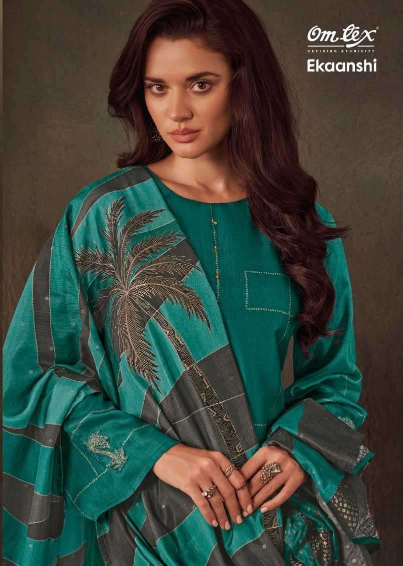 omtex ekaanshi series 3541 russian silk digital print suit 
