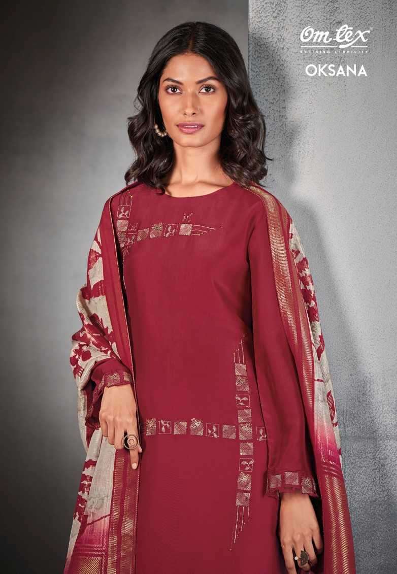 omtex oksana series 3641 organza embroidered suit 