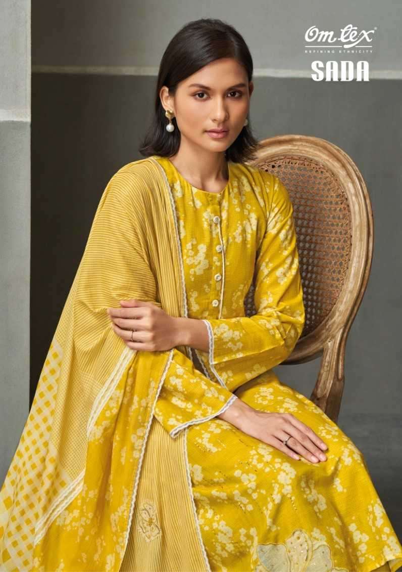 omtex sada series 3691 linen cotton digital work suit 