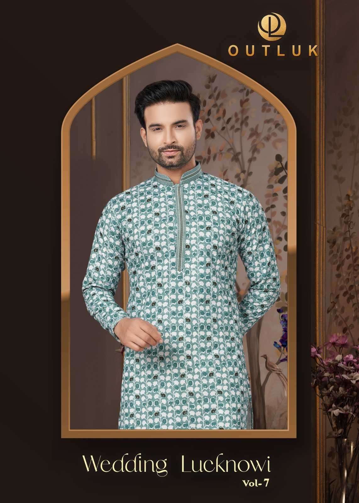 outluk wedding lucknowi vol 7 series 7001-7007 Heavy Cotton kurti