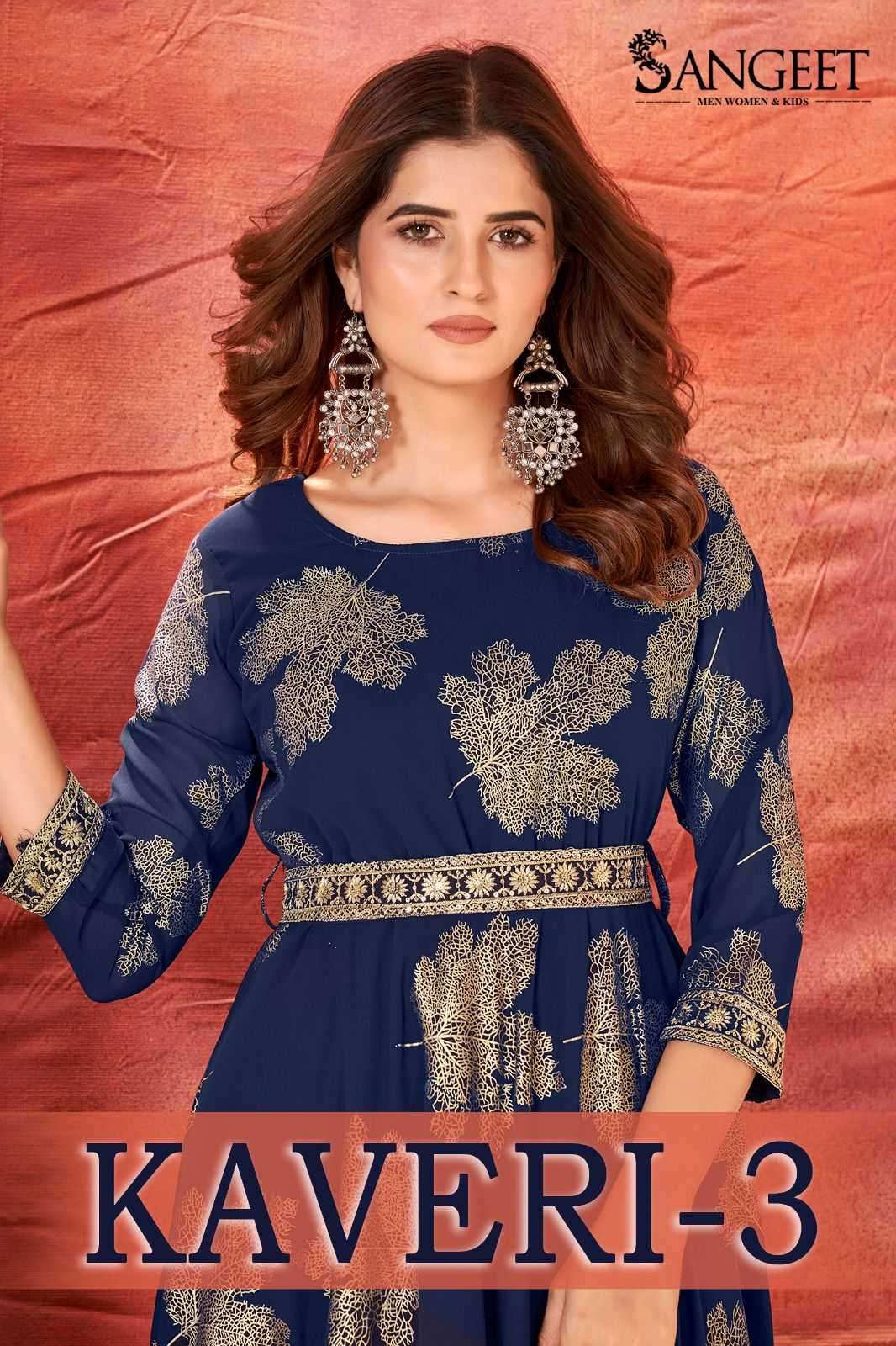 pr kaveri vol 3 series 1001-1006 faux georgette kurti 