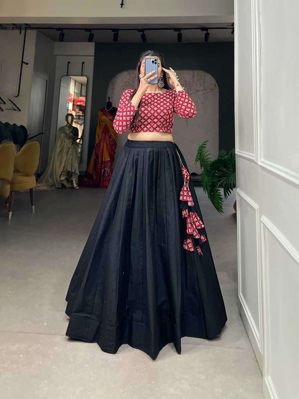 pr nnk1104blk readymade traditional wear lehenga blouse single design