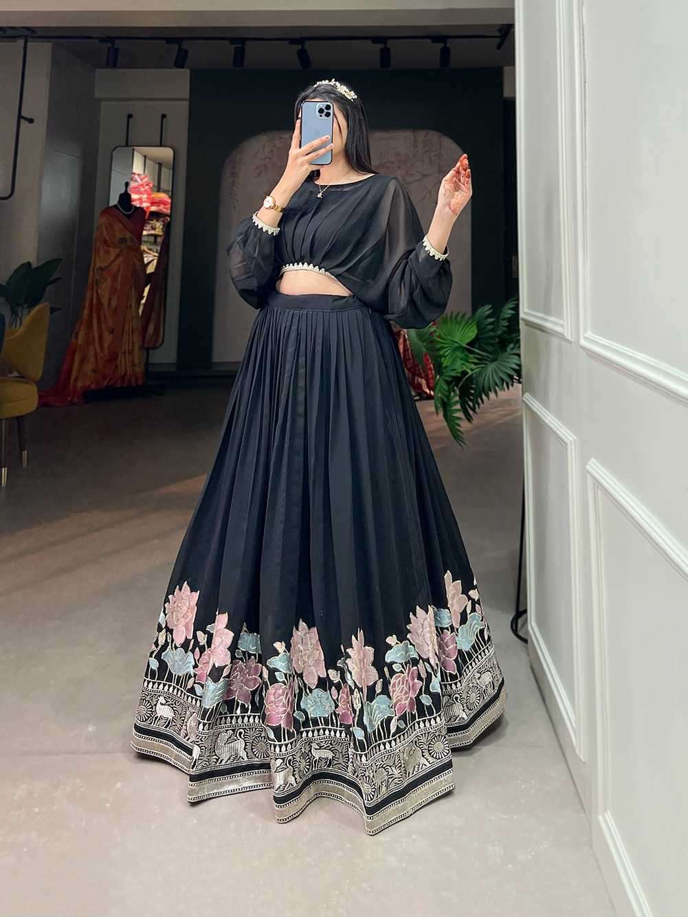 pr nnk117 readymade party wear georgette lehenga with fancy blouse