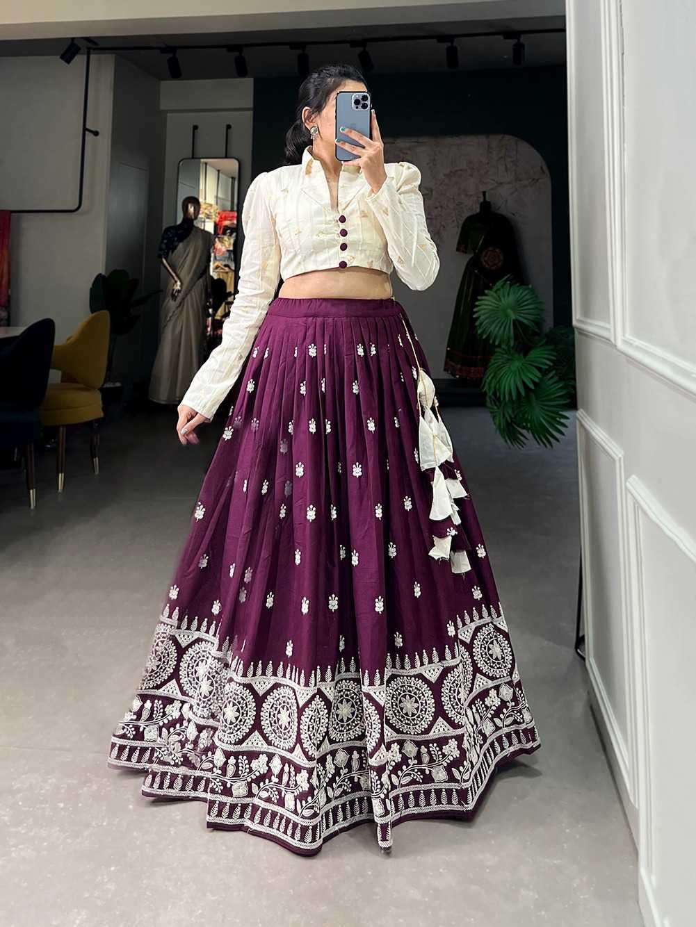 pr nnk1513win designer readymade stylish top with skirt