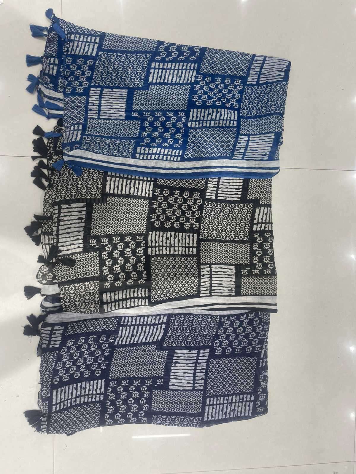 pr silky indigo prints beautiful dupatta catalog