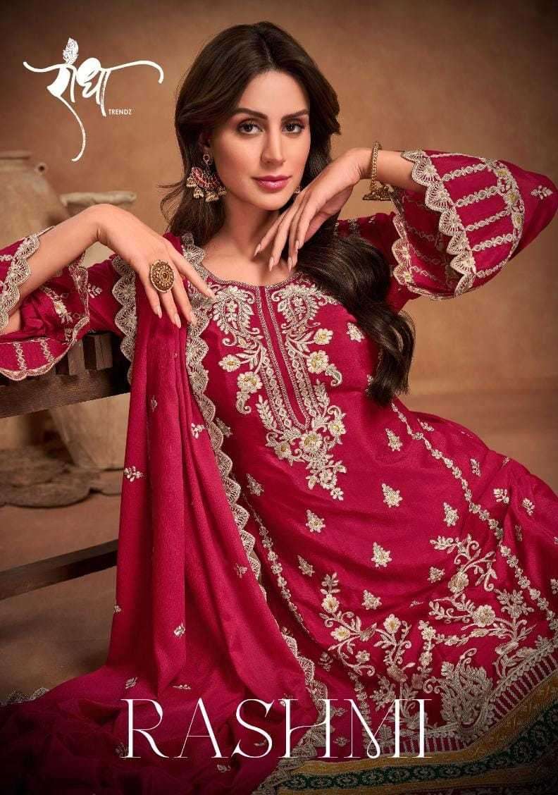 radha trendz rashmi series 2021-2025 heavy chinon readymade suit 
