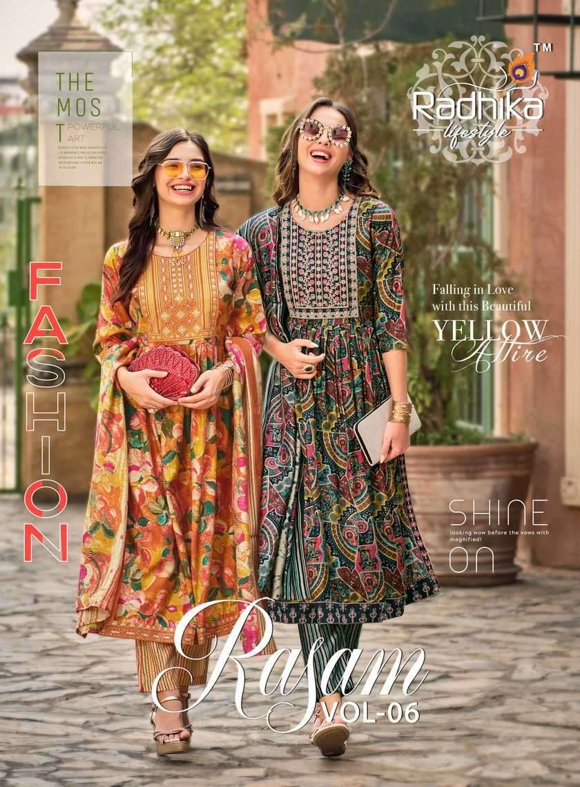 radhika rasam vol 6 series 6001-6007 pure modal readymade suit 