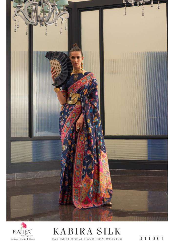 rajtex kabira silk kashmira handloom saree 