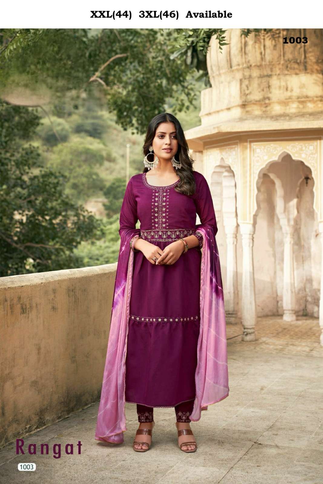 rangat designer chanderi viscose suit 