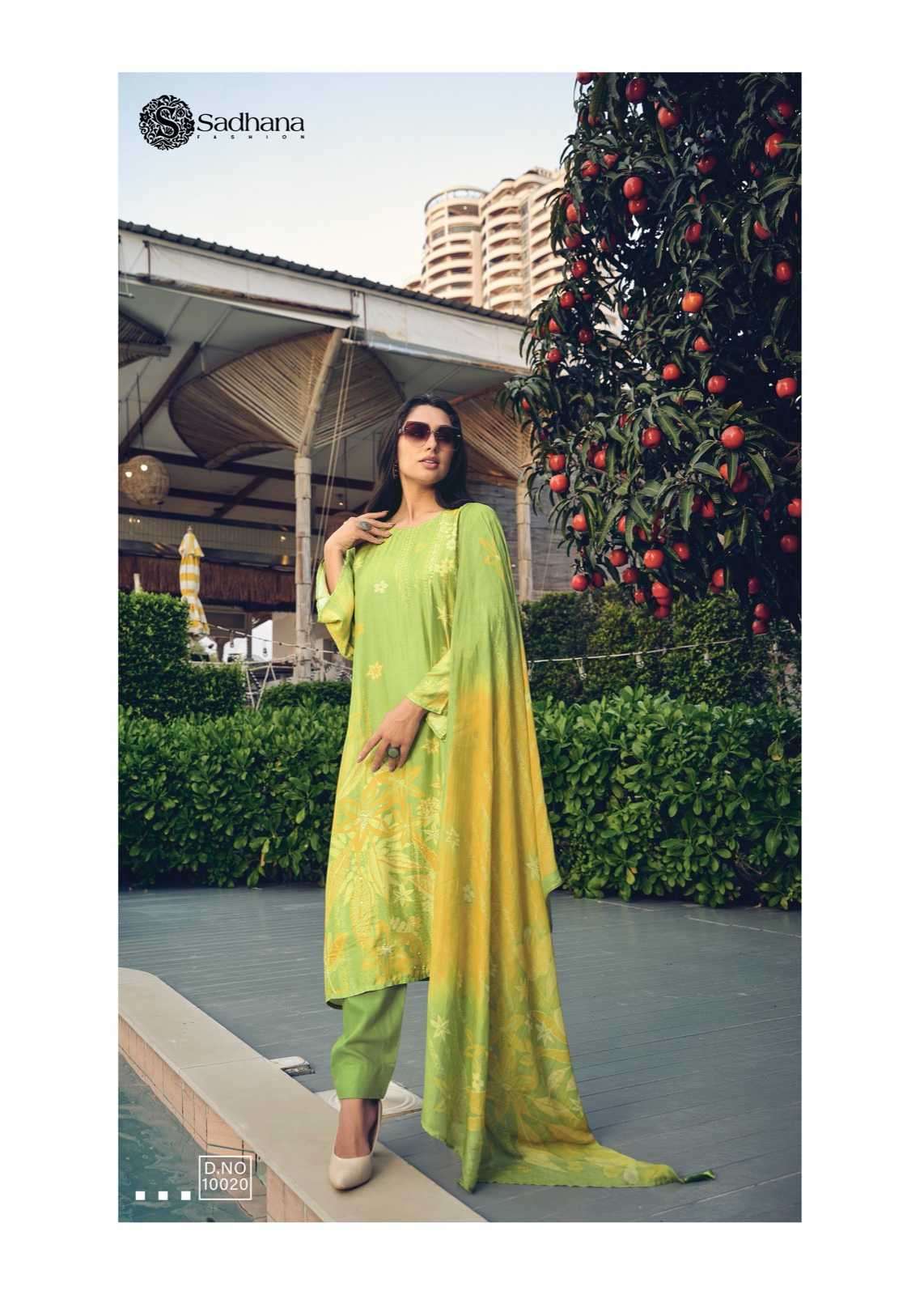 sadhana kavleen series 10017-10024 pure muslin silk suit 