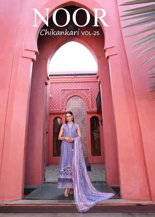 saniya trendz noor chikankari vol 25 series 25001-25004 cotton suit 