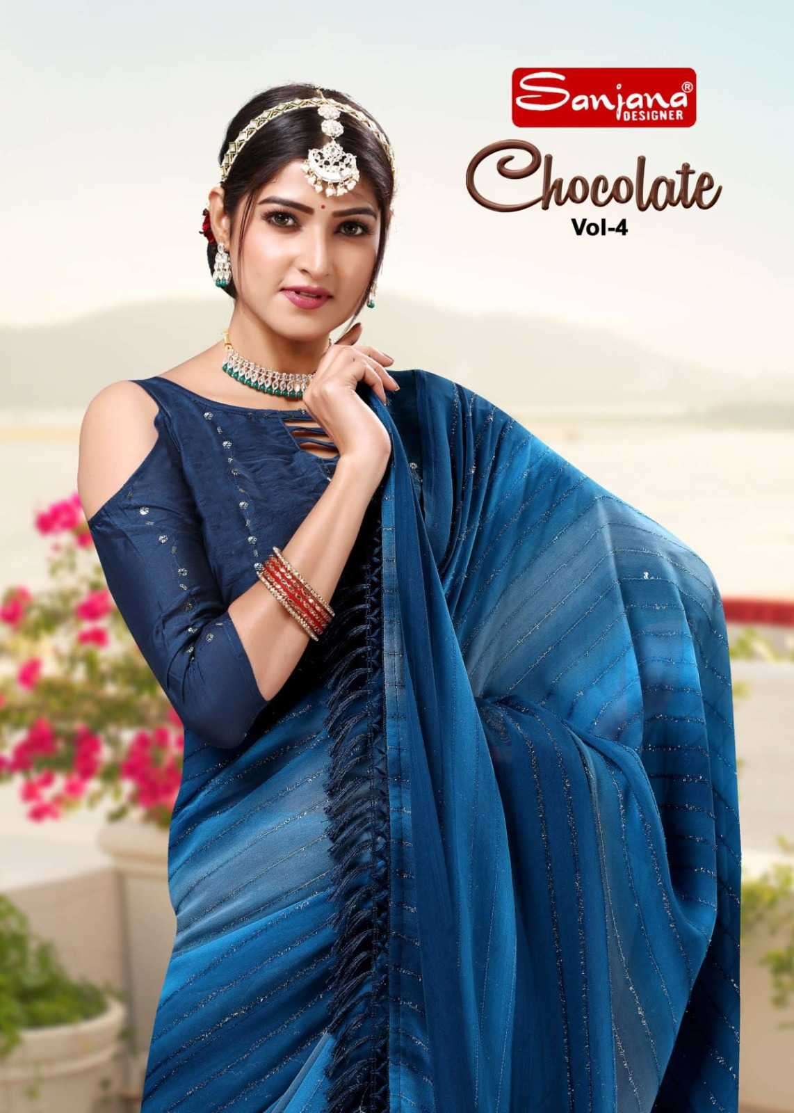 sanjana chocolate vol 4 series 119-124 weightless saree