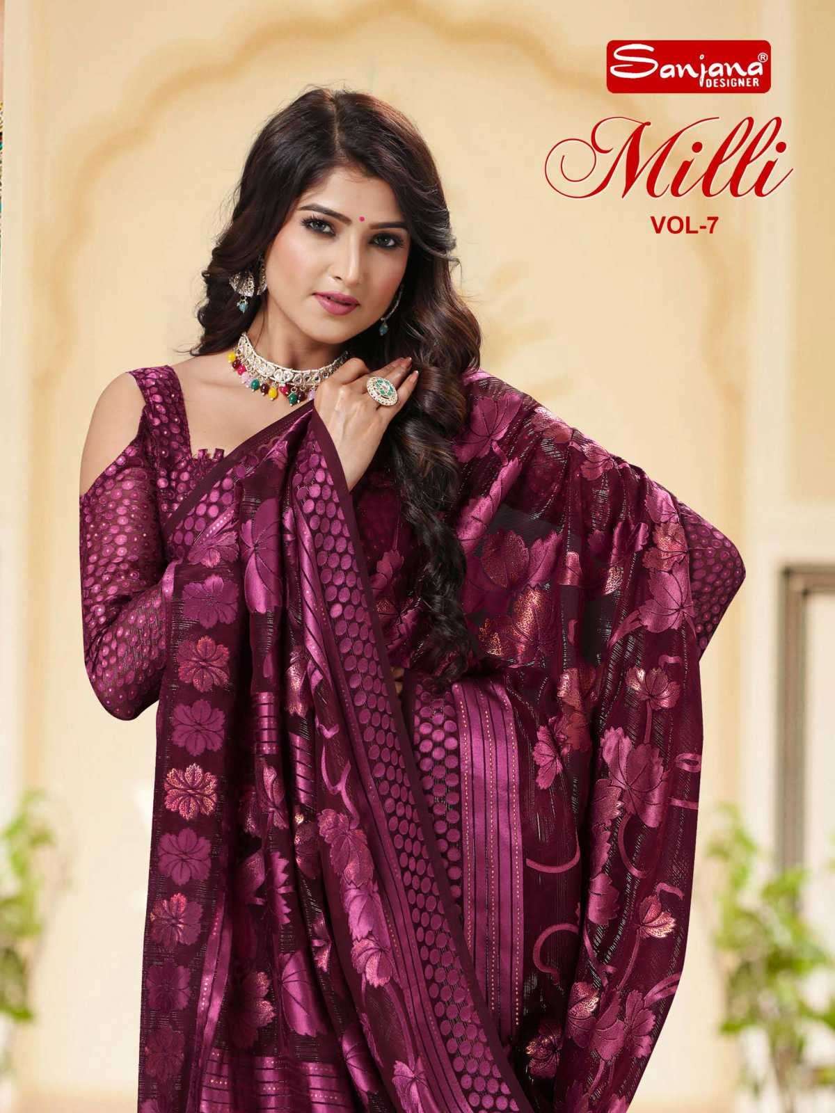sanjana milli vol 7 series 137-142 brasso saree