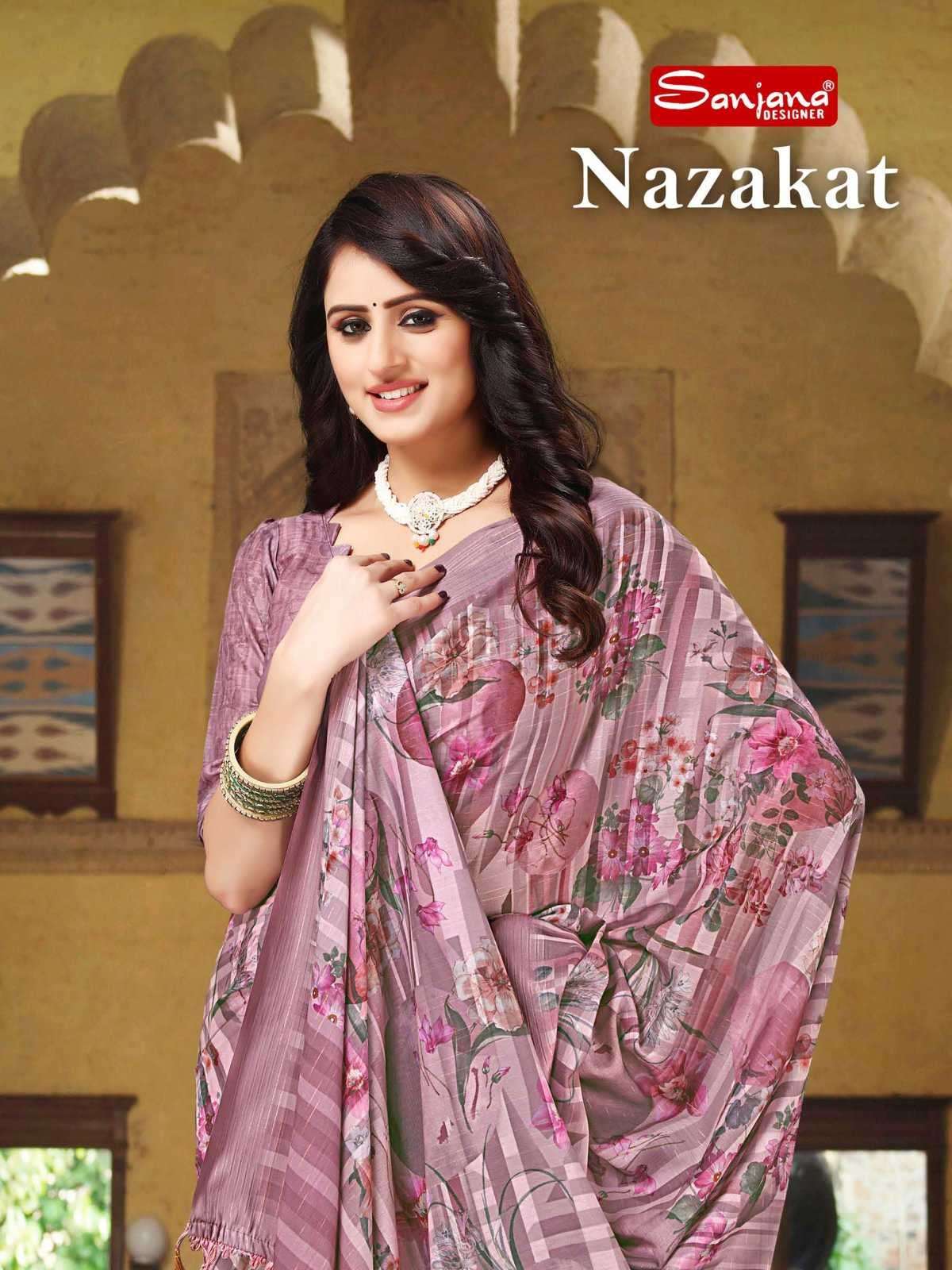sanjana nazakat series 101-106 fancy silk saree